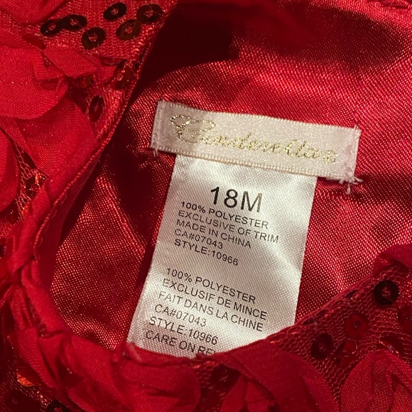 Beautiful red sequin dress with sash and bow❤️ - Picture 4 of 4